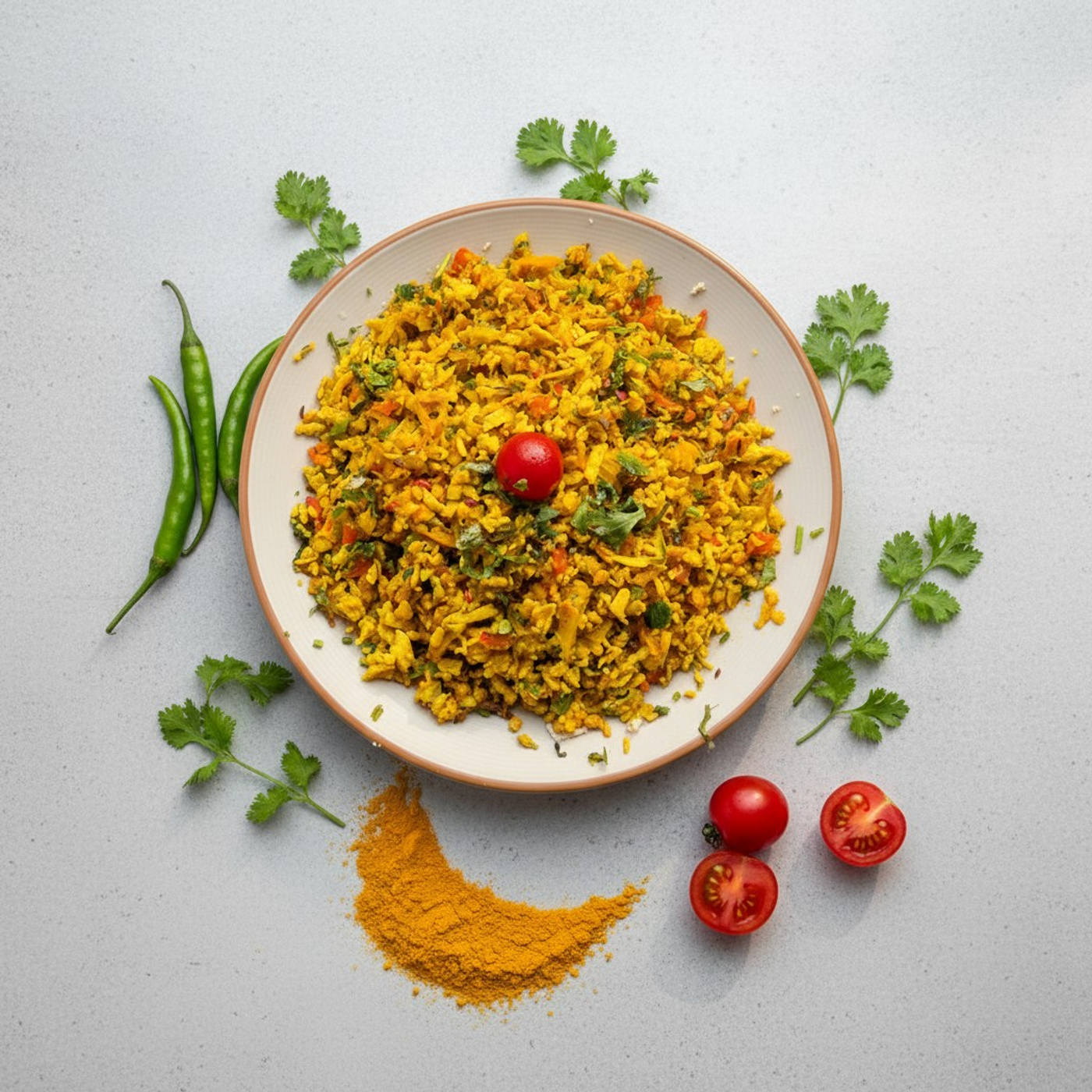 Tofu bhurji with fresh coriander