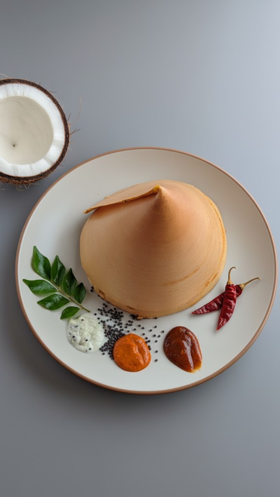 Crispy masala dosa with chutneys