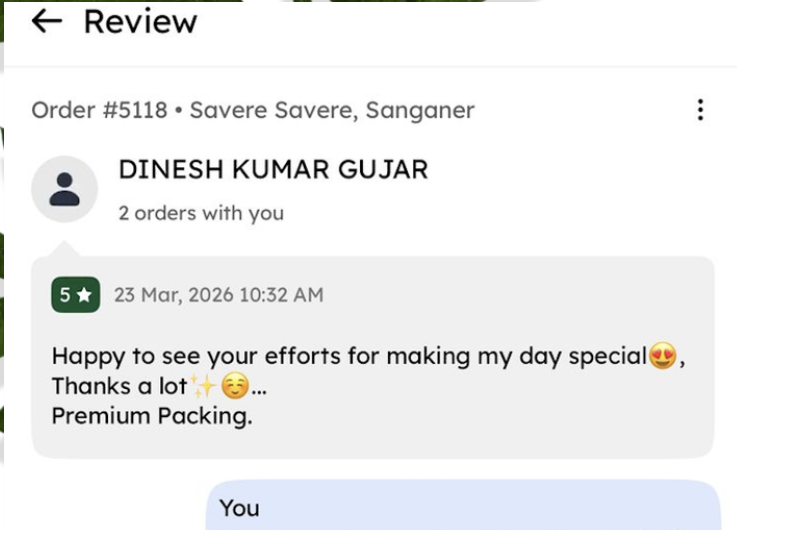 Dinesh Kumar Gurjar: happy to see your efforts, premium packing