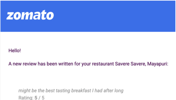 Zomato review: might be the best tasting breakfast — 5/5